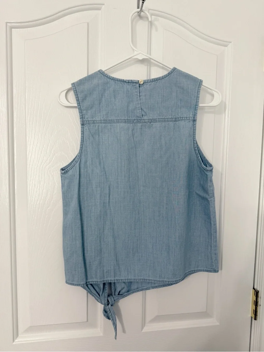 J. Crew Light Blue Denim Tie-Knot Sleeveless Tank